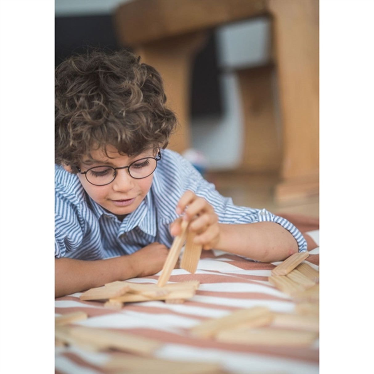 Play&Go 2-i-1 Legetæppe Stripes Brown