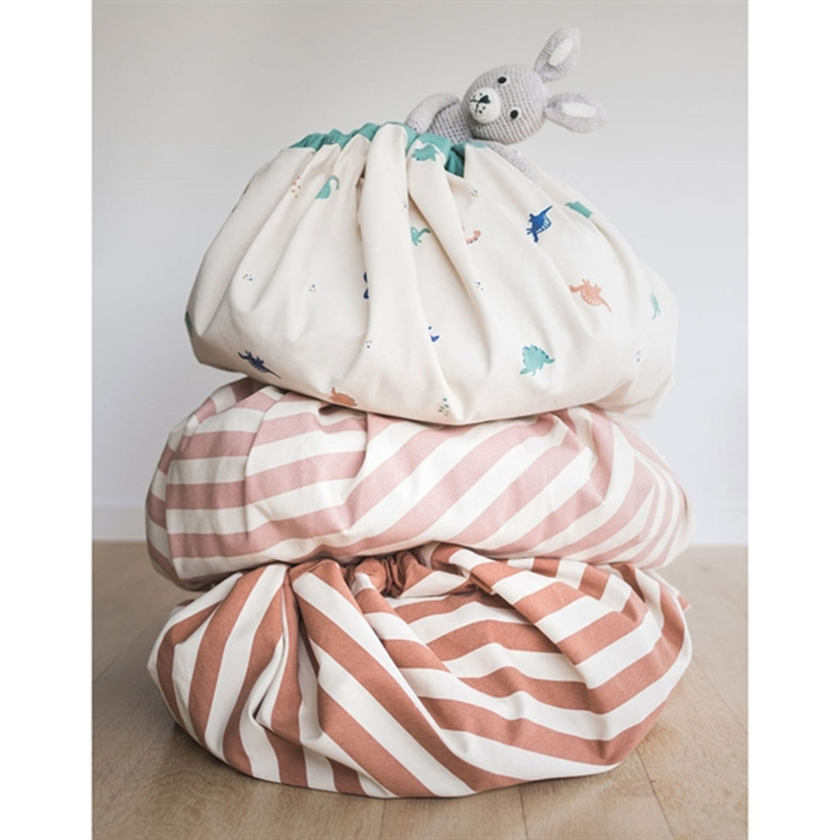 Play&Go 2-i-1 Legetæppe Stripes Brown