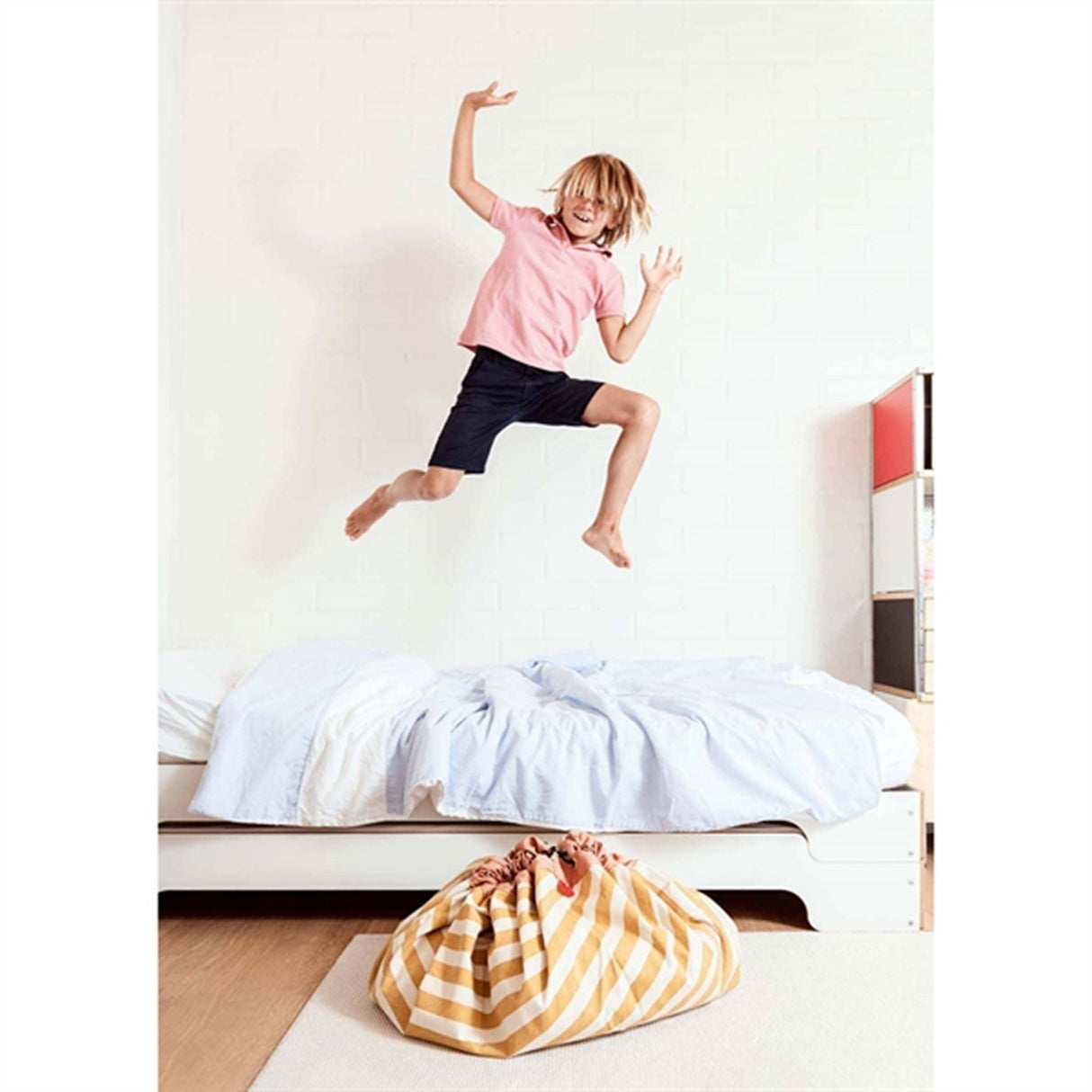 Play&Go 2-i-1 Legetæppe Stripes Mustard