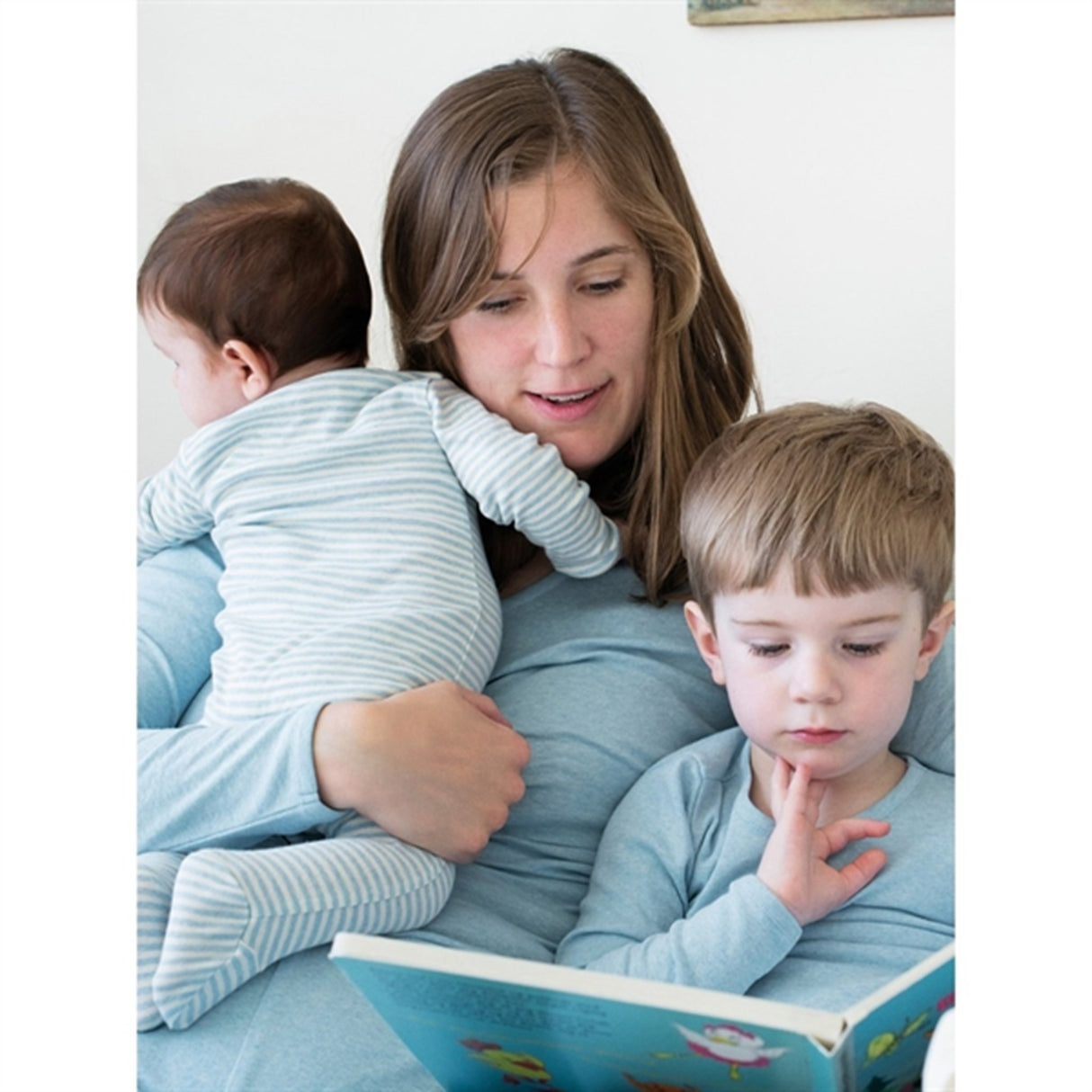 Serendipity Aqua/Ecru Nyfødt Stribet Dragt