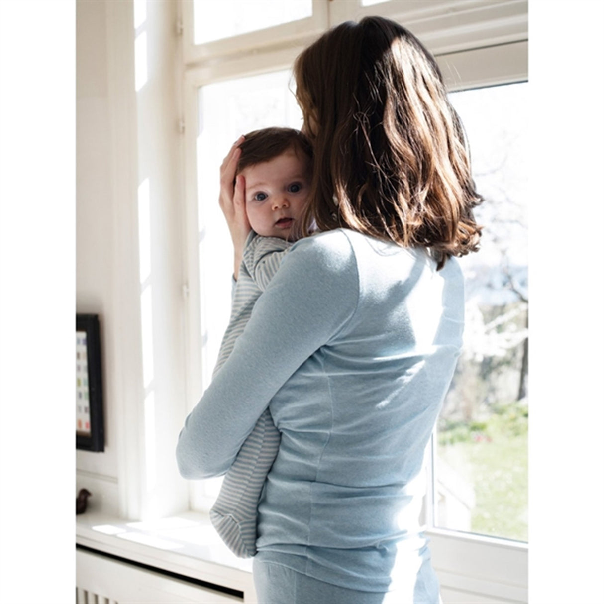 Serendipity Aqua/Ecru Nyfødt Stribet Dragt