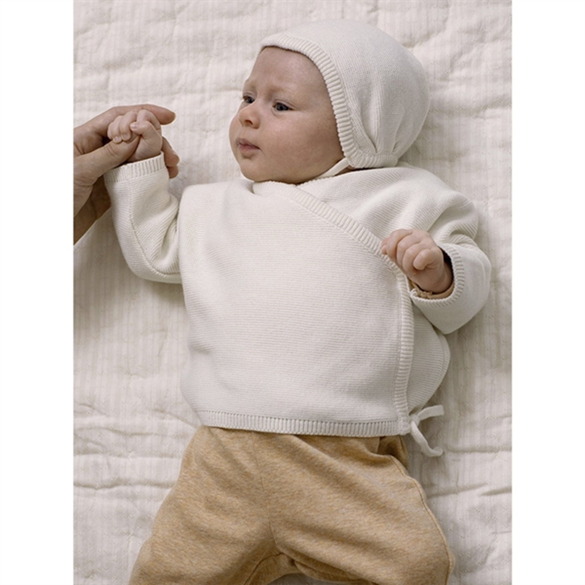 Serendipity Newborn Creme Knit Bonnet 3