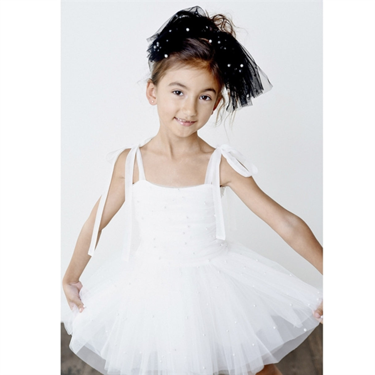 Dolly by Le Petit Tom Pearl Tulle Ballerina Kjole White