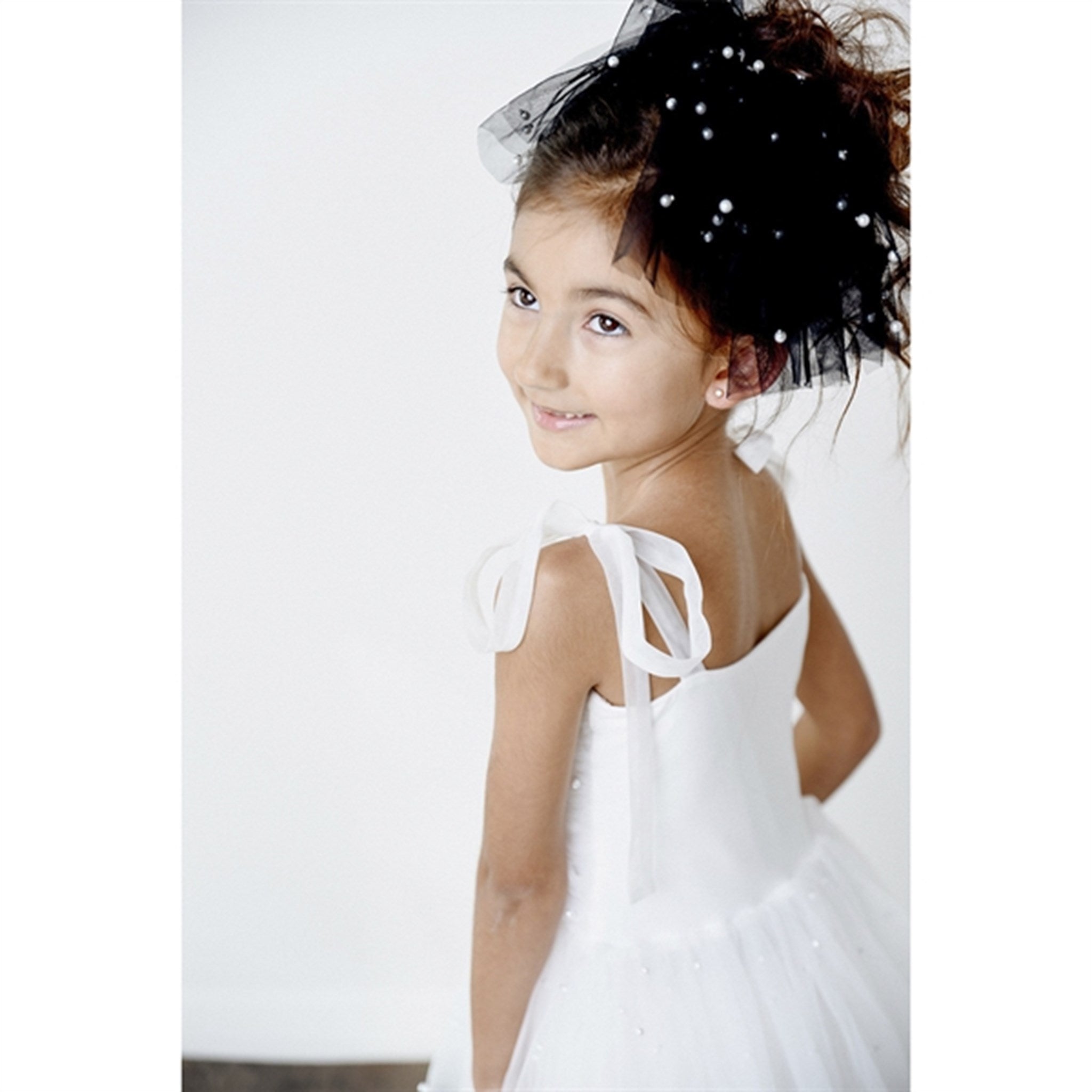 Dolly by Le Petit Tom Pearl Tulle Ballerina Kjole White 4