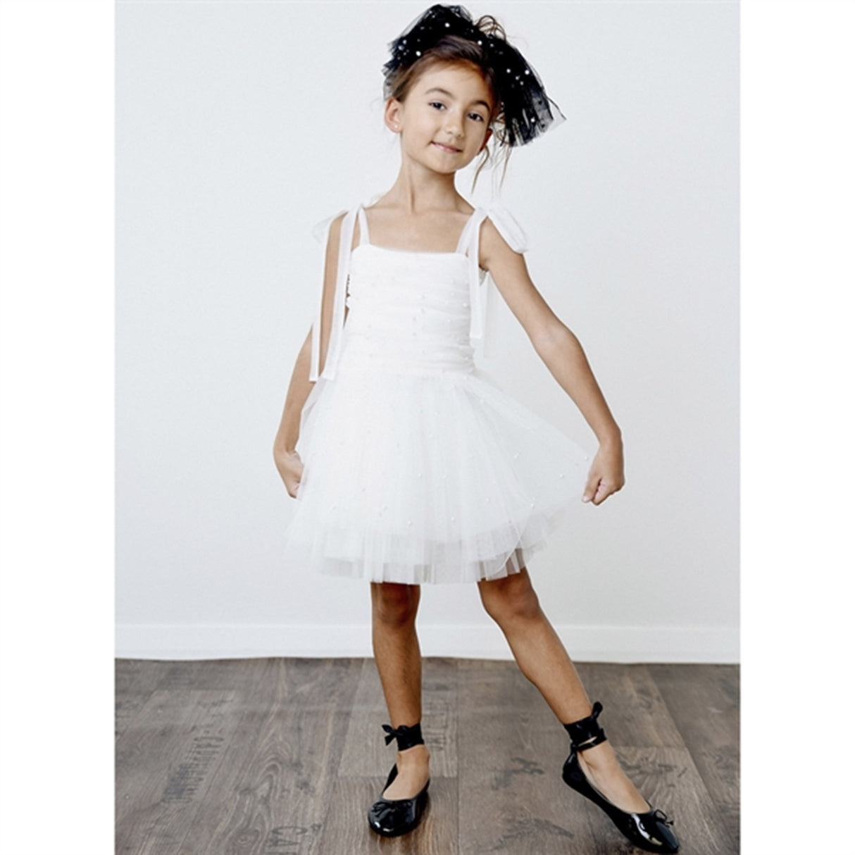 Dolly by Le Petit Tom Pearl Tulle Ballerina Kjole White
