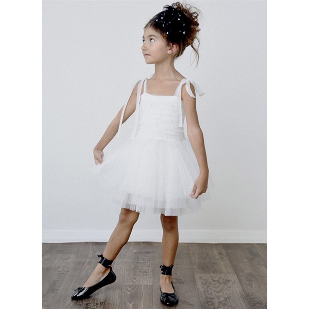 Dolly by Le Petit Tom Pearl Tulle Ballerina Kjole White