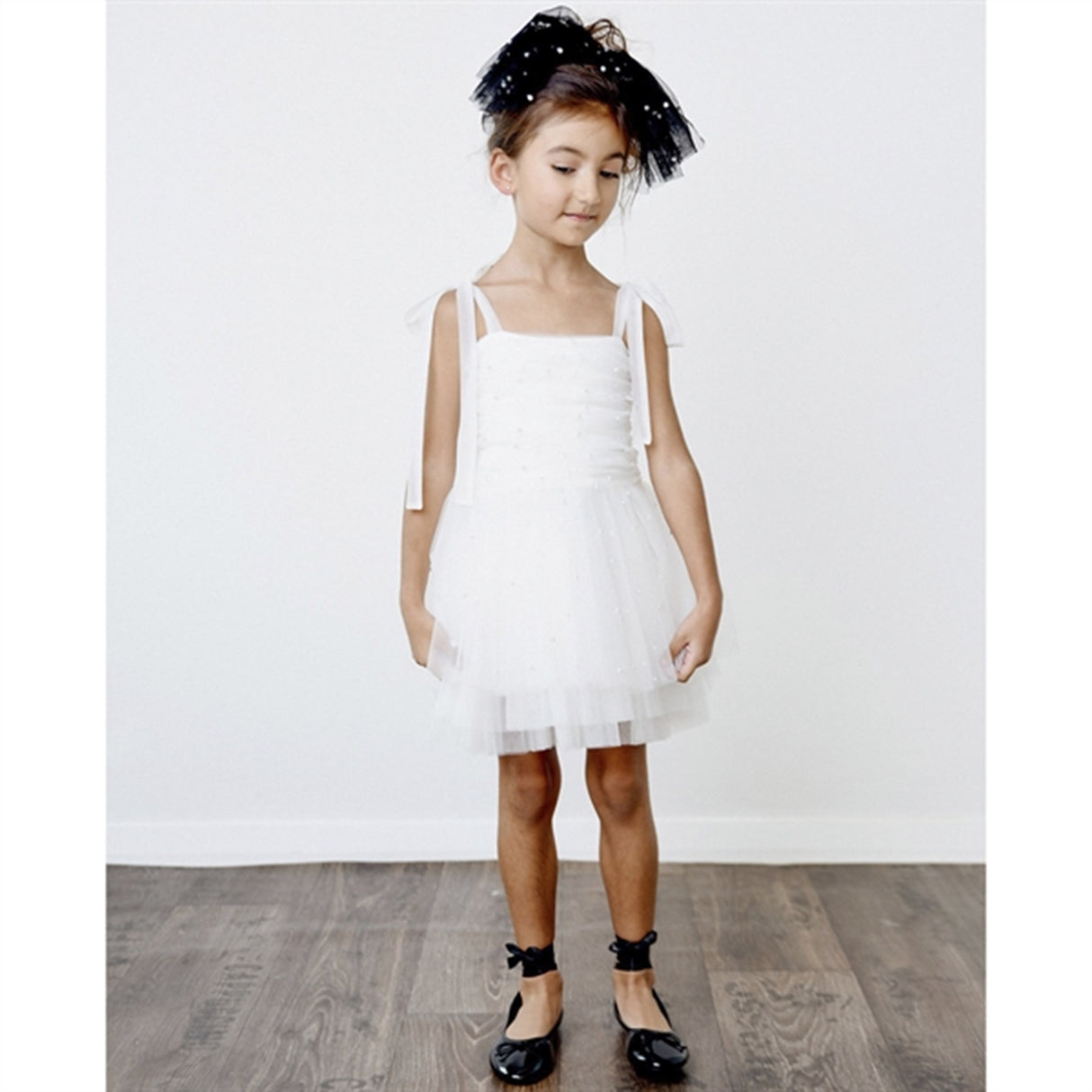 Dolly by Le Petit Tom Pearl Tulle Ballerina Kjole White