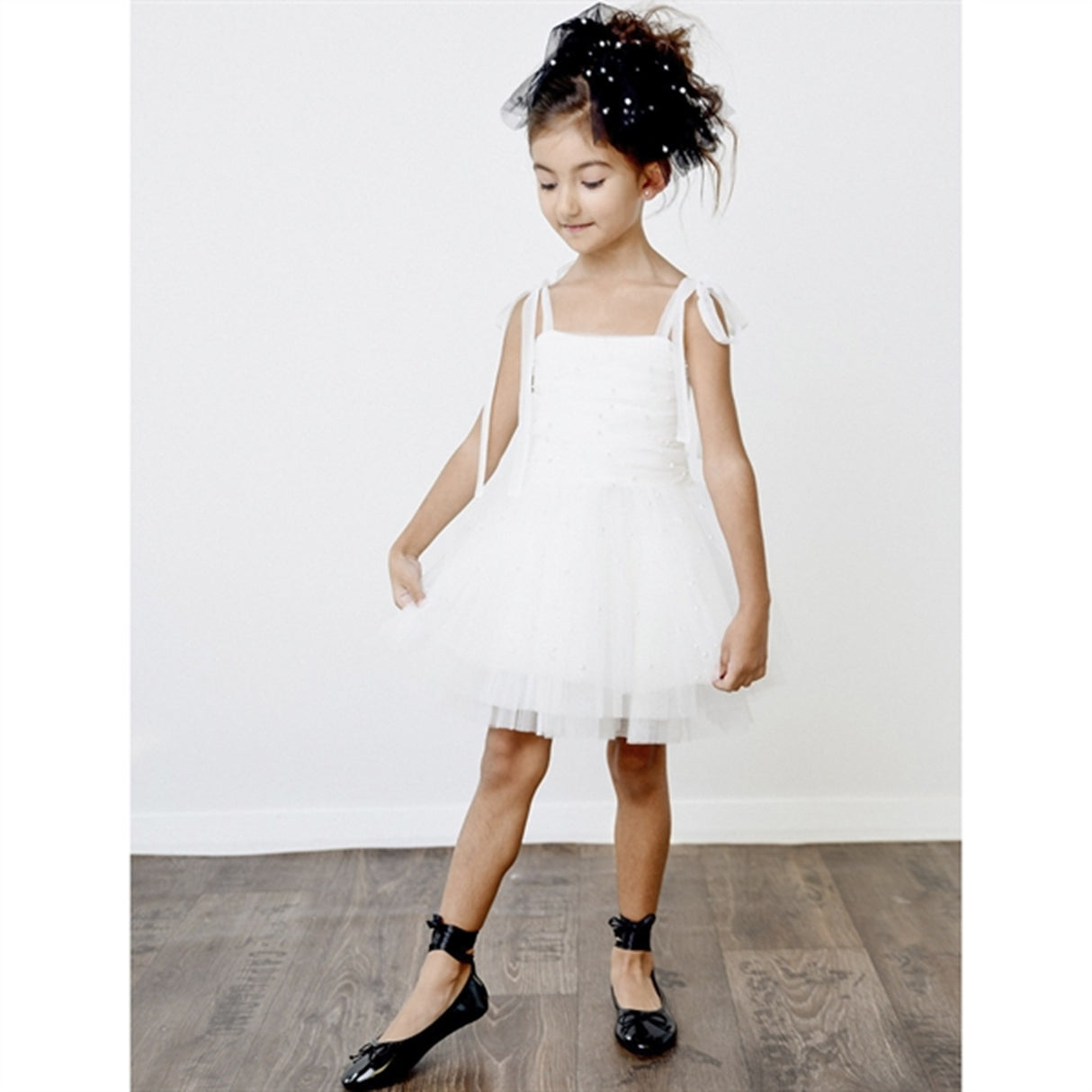 Dolly by Le Petit Tom Pearl Tulle Ballerina Kjole White