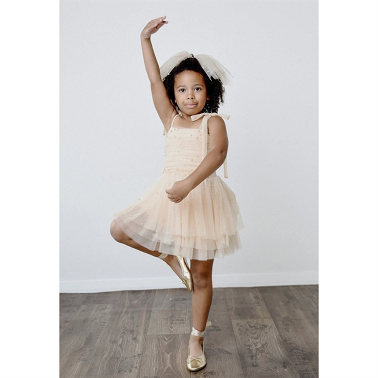 Dolly by Le Petit Tom Pearl Tulle Ballerina Kjole Cream
