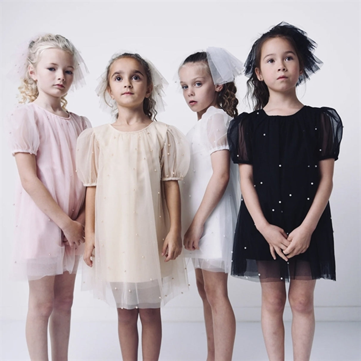 Dolly by Le Petit Tom Pearl Tulle Puff Aline Kjole White