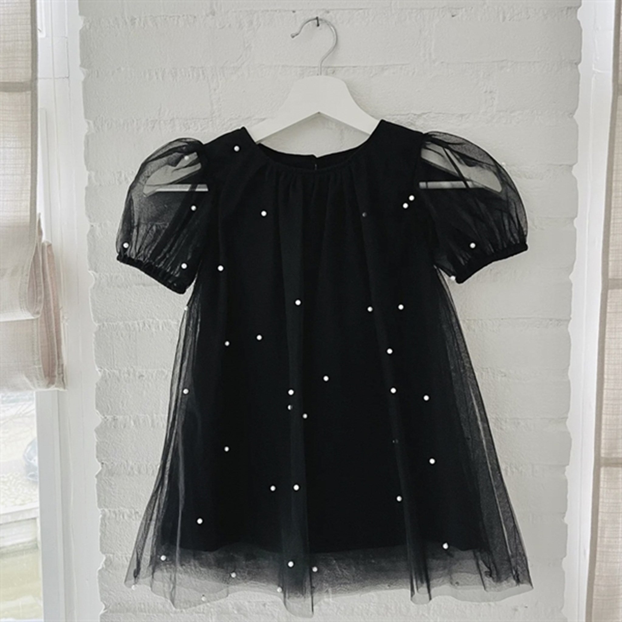 Dolly by Le Petit Tom Pearl Tulle Puff Aline Kjole Black 6