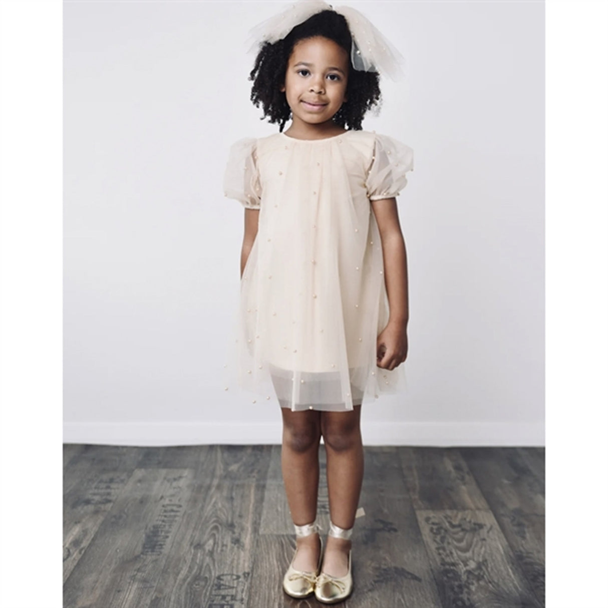 Dolly by Le Petit Tom Pearl Tulle Puff Aline Kjole Pearl
