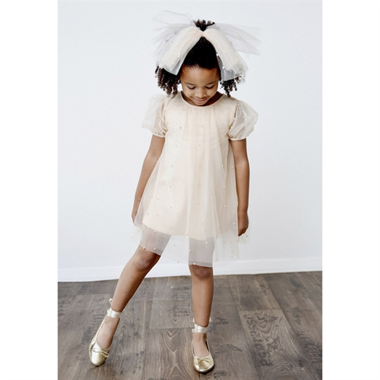 Dolly by Le Petit Tom Pearl Tulle Puff Aline Kjole Pearl