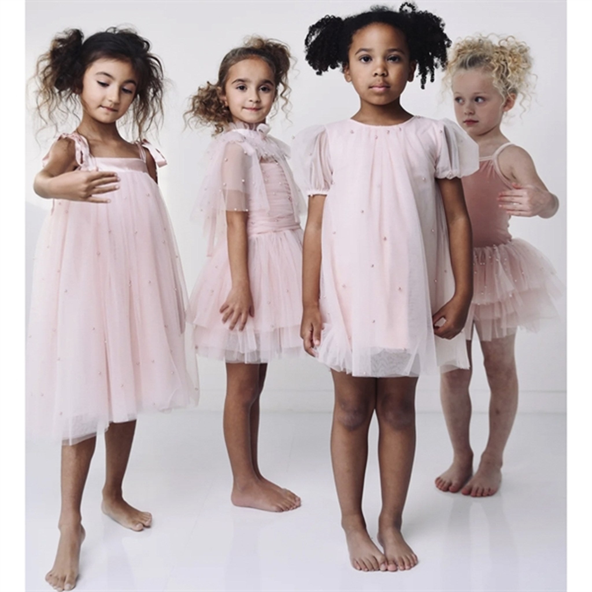Dolly by Le Petit Tom Pearl Tulle Puff Aline Kjole Pink 3