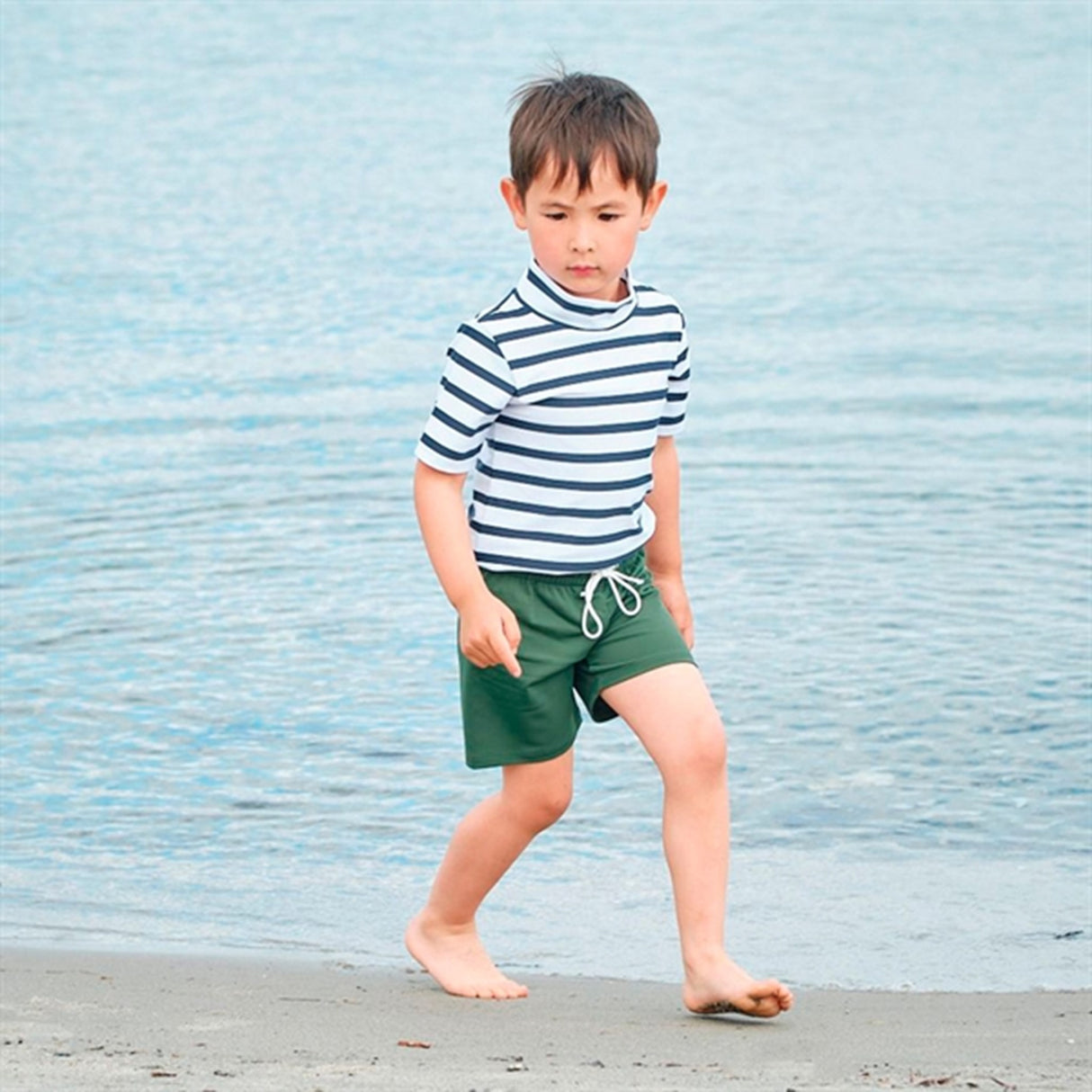 Petit Crabe White/Blue Turtleneck Tee K/Æ