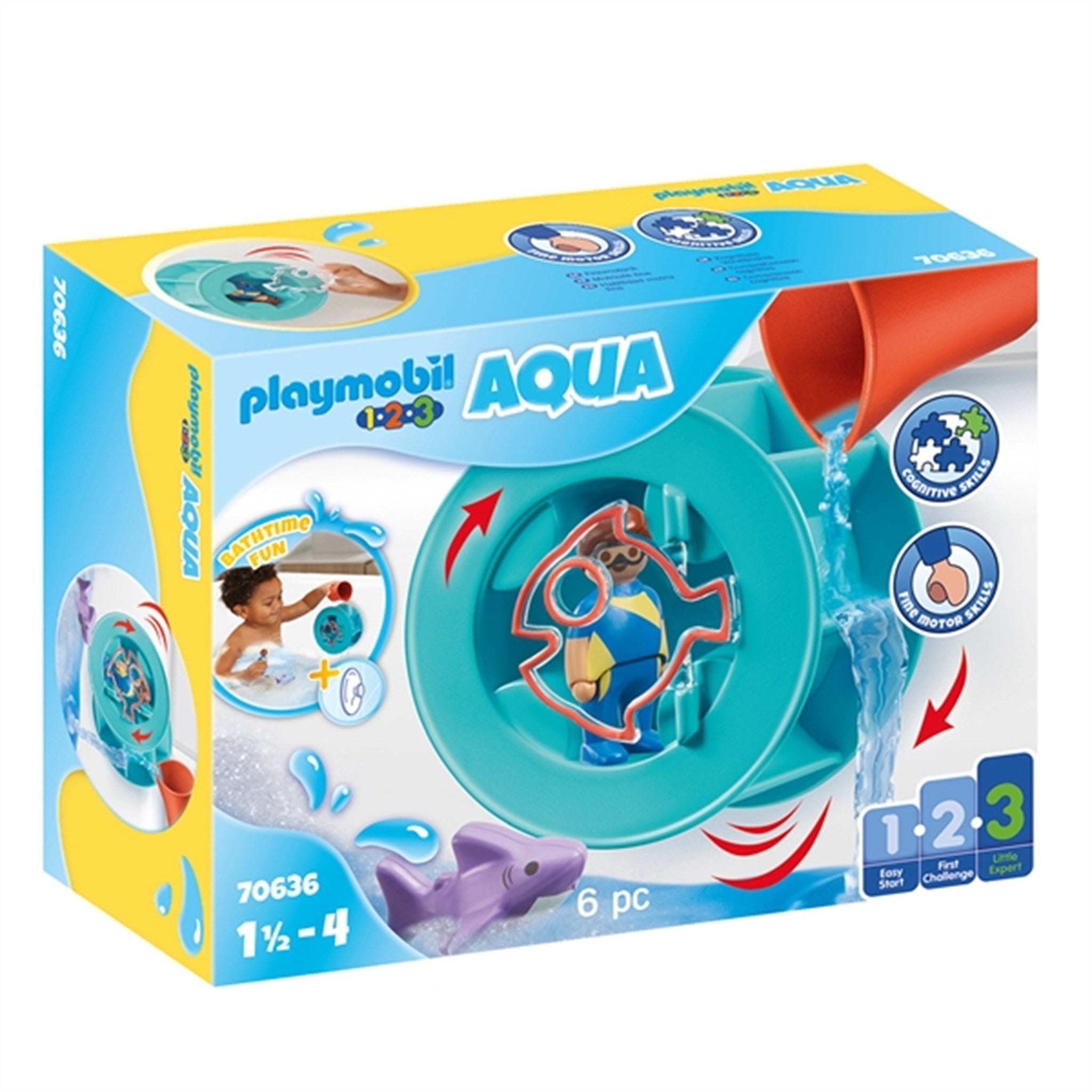 Playmobil® 1.2.3 Aqua - Vandhjulet med Babyhaj