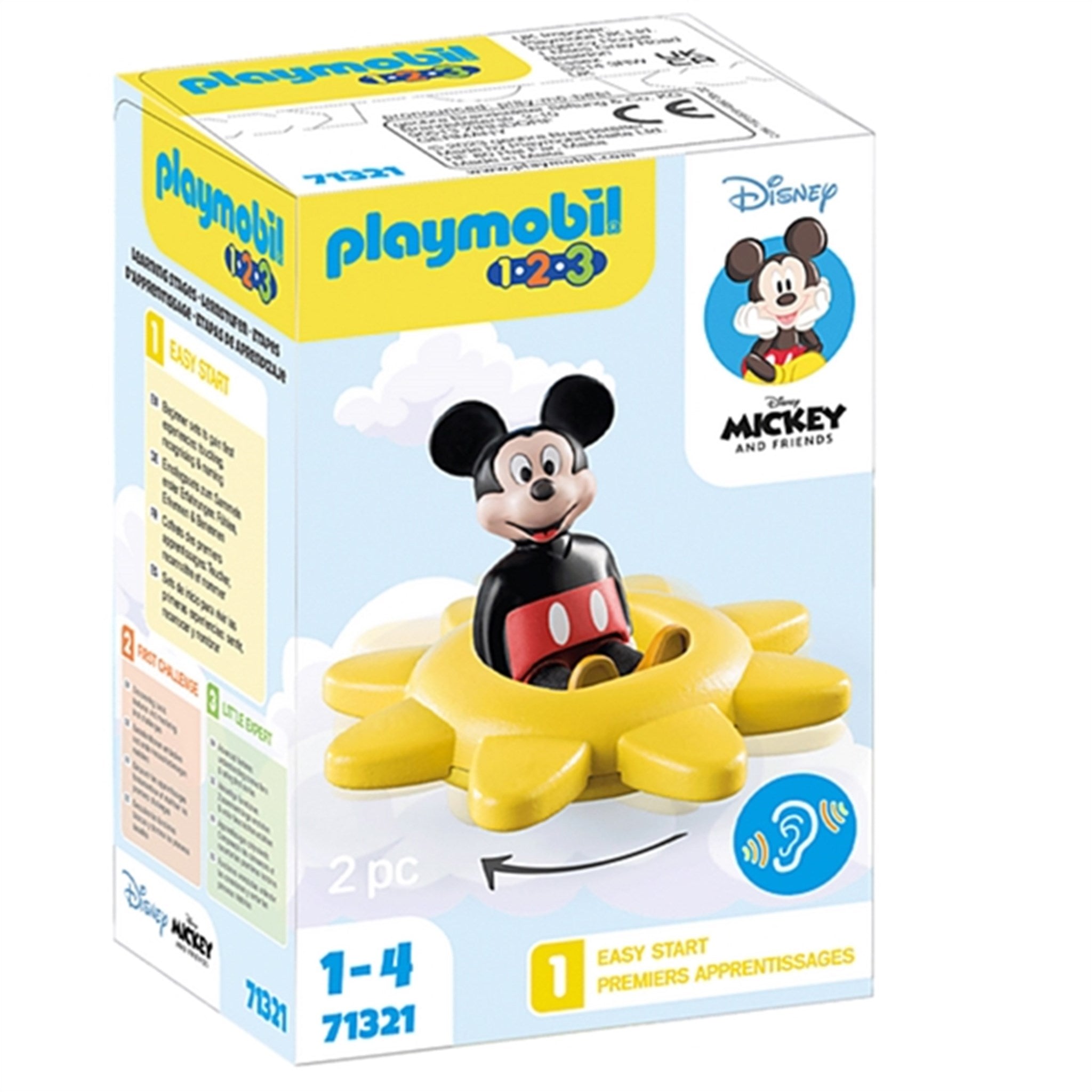 Playmobil® 1.2.3 & Disney - Mickeys Drejesol med Raslefunktion