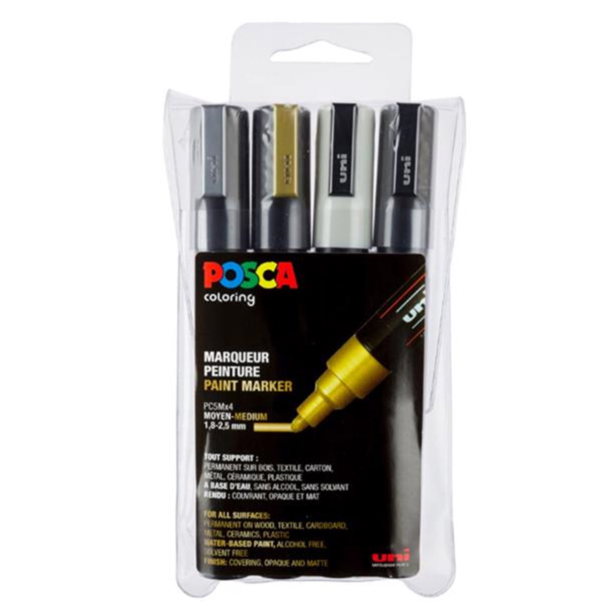 Posca Uni Marker PC-5M/4A 4 Farver