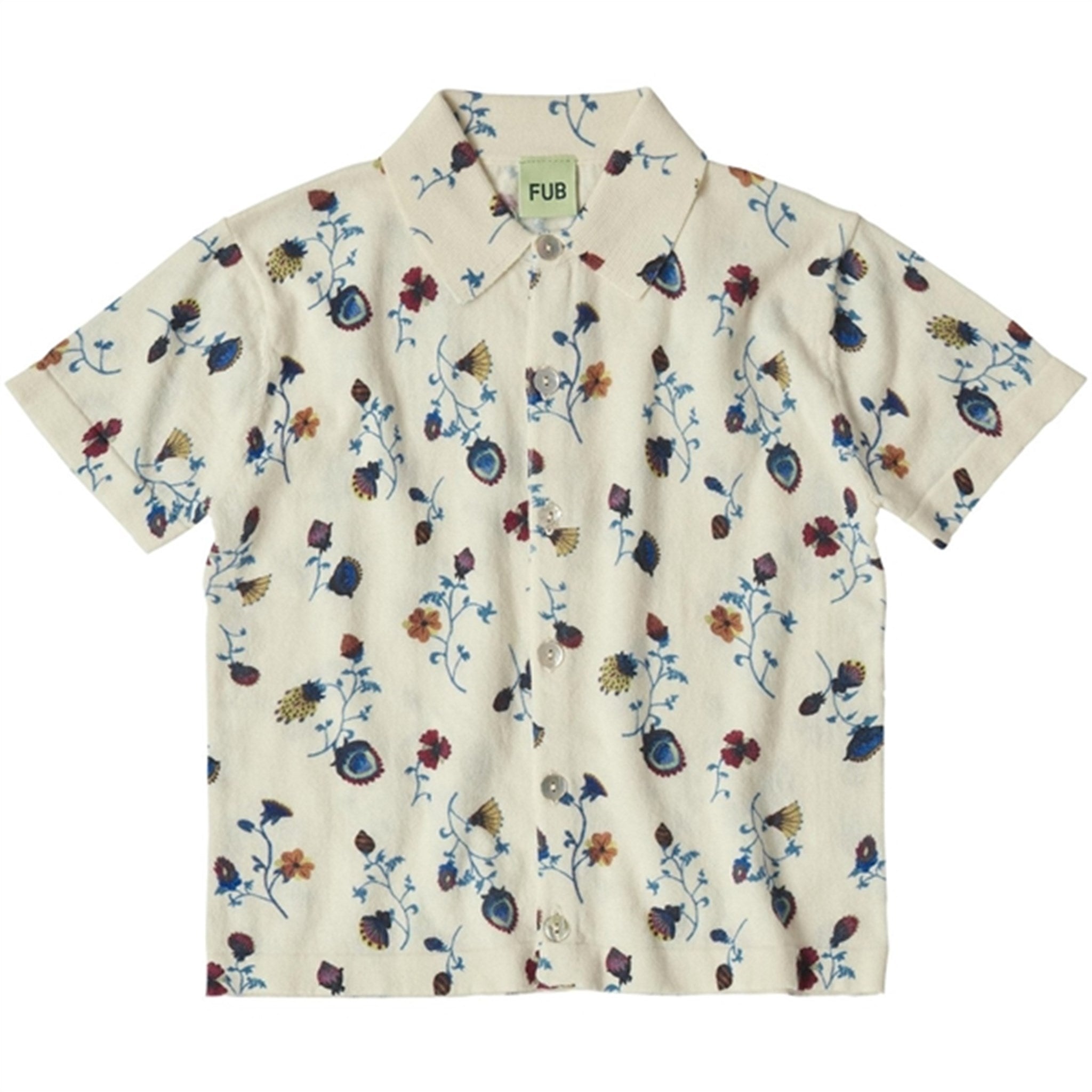 FUB Ecru/Flower Printed Skjorte