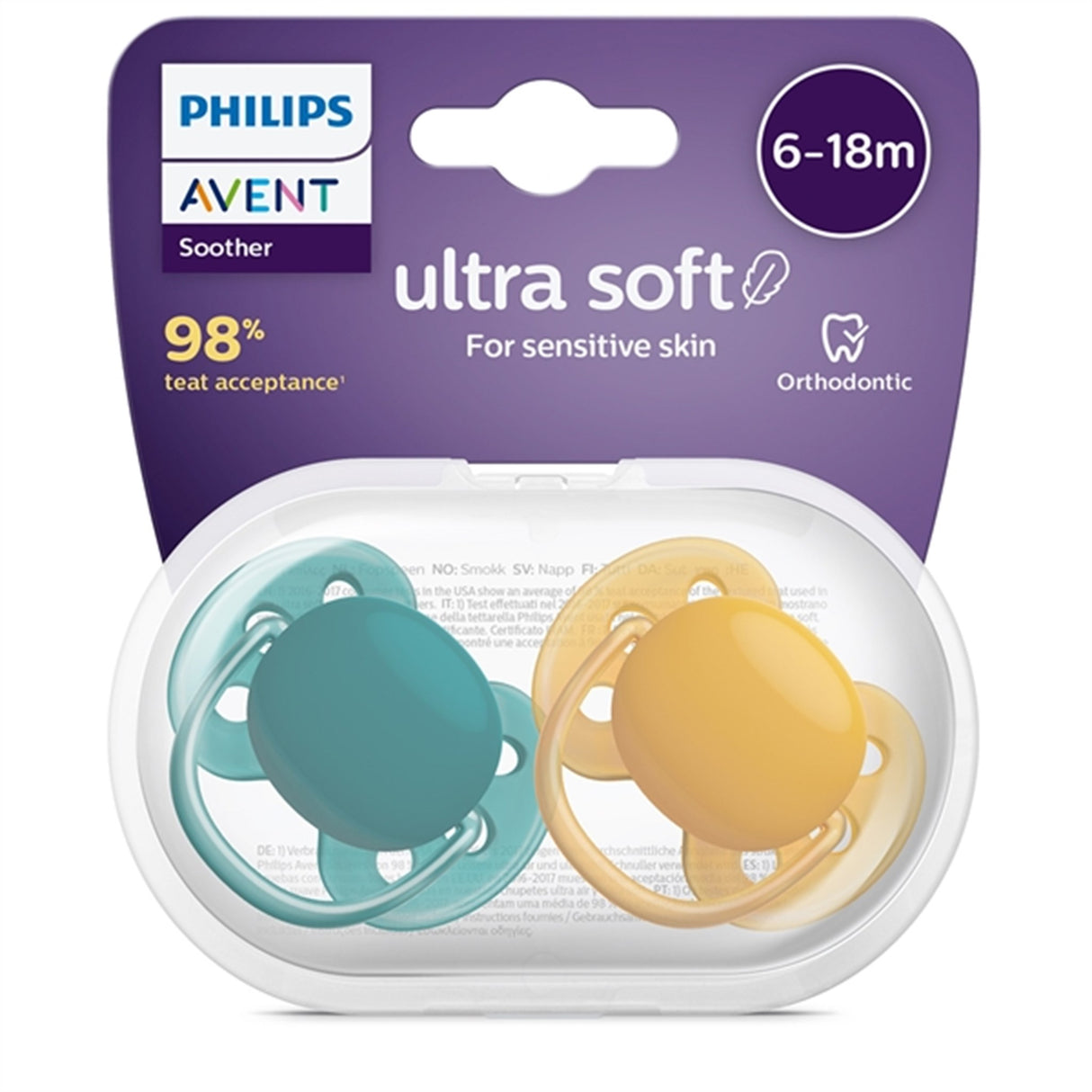 Philips Avent Ultra Soft Sutter 6-18 mdr 2-pak