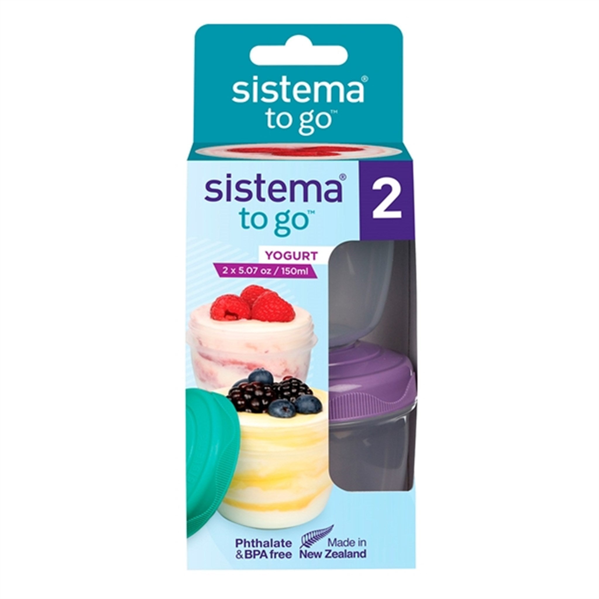 Sistema To-Go Yoghurtsbøtte 2-Pak Minty Teal / Misty Purple