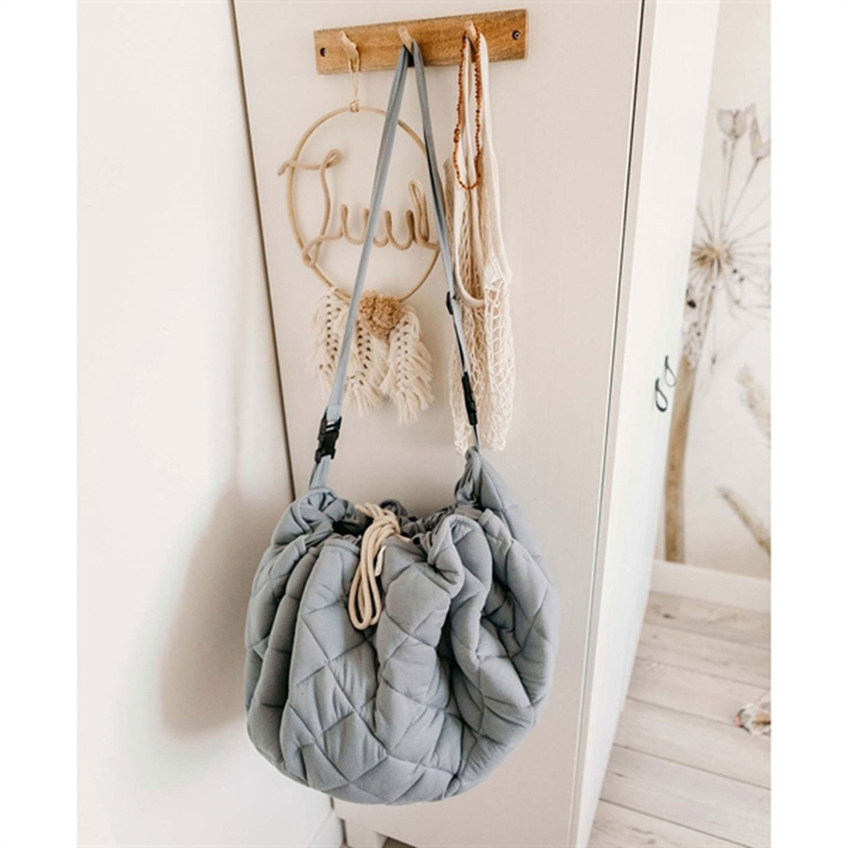 Play&Go 2-i-1 Legetæppe Soft Organic Dusty Blue