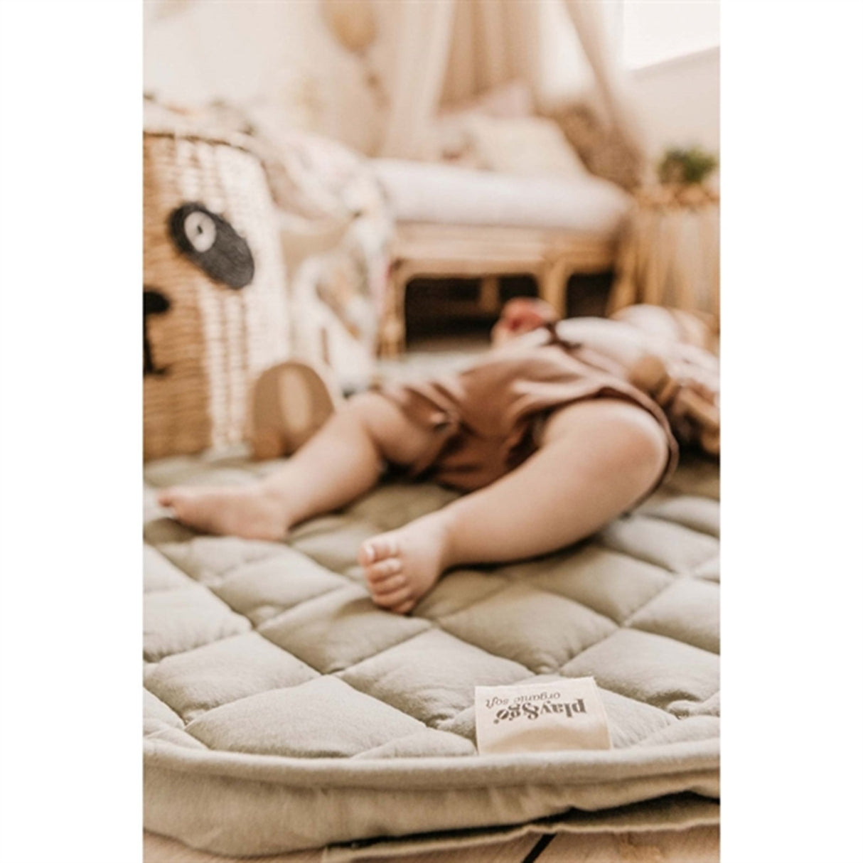 Play&Go 2-i-1 Legetæppe Soft Organic Meadow Green