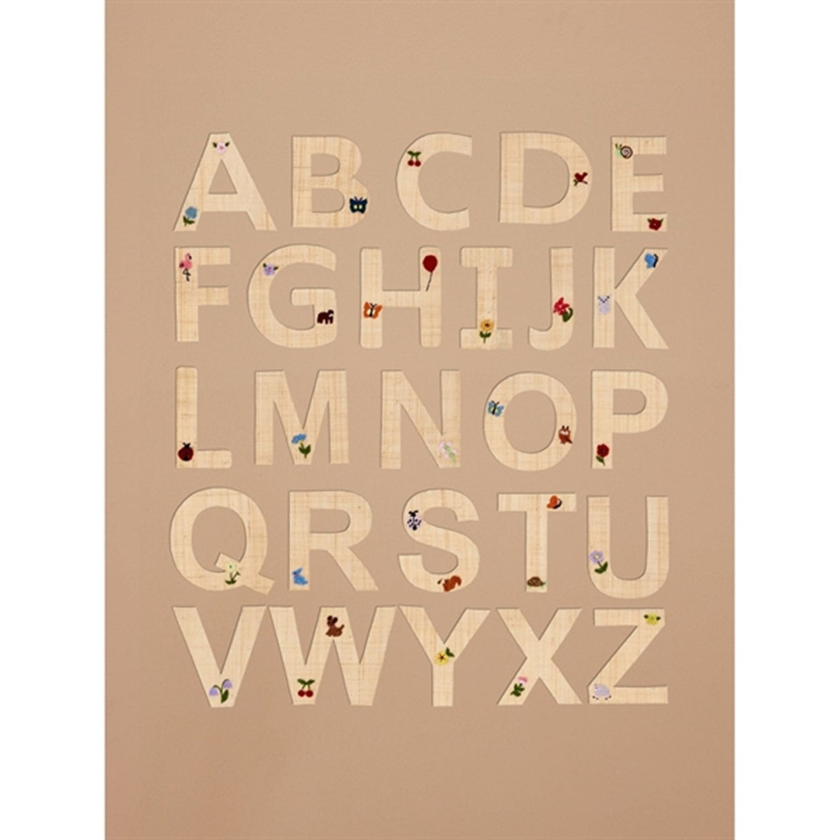 RICE Nature Raffie Klistermærke Bogstav Flowers & Animals