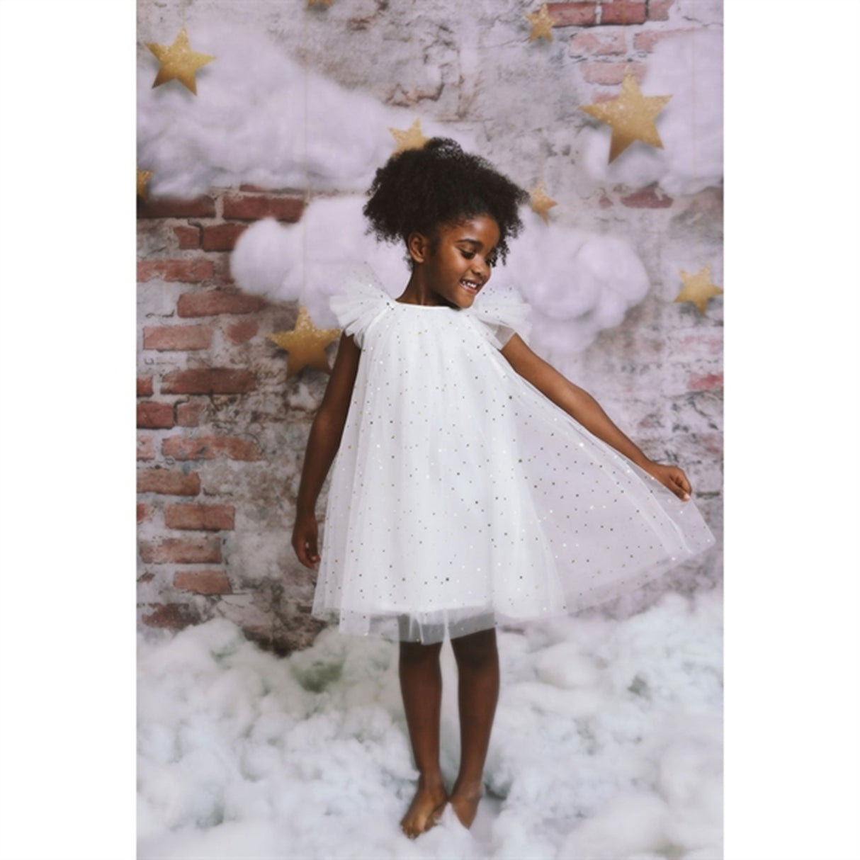 Dolly by Le Petit Tom Stars & Moons Fairy Tulle Kjole Off White