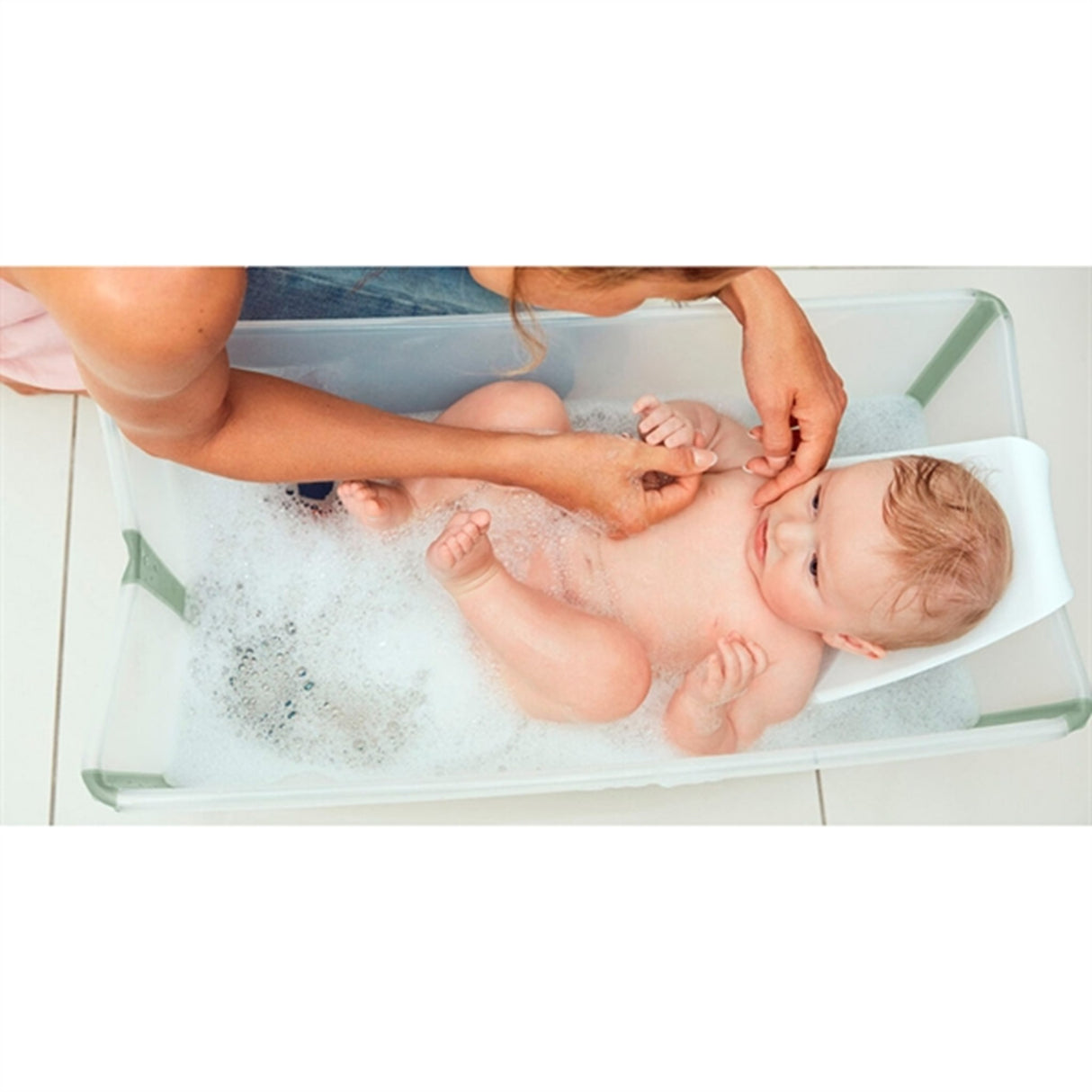 Stokke® Flexi Bath® Babybadekar m. Newborn Support Transparent Green