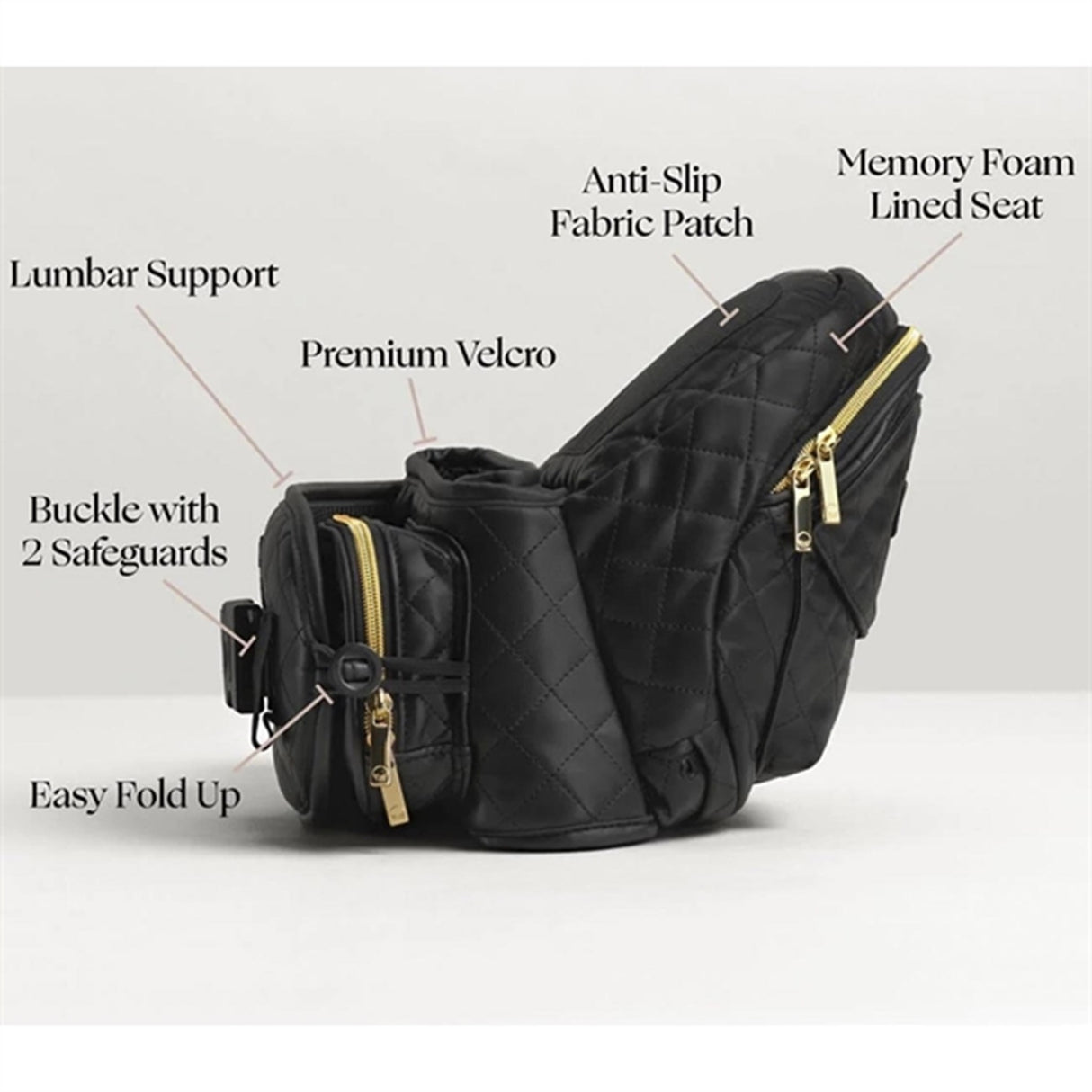 Tushbaby V2 Hip Carrier Vegan Leather Black