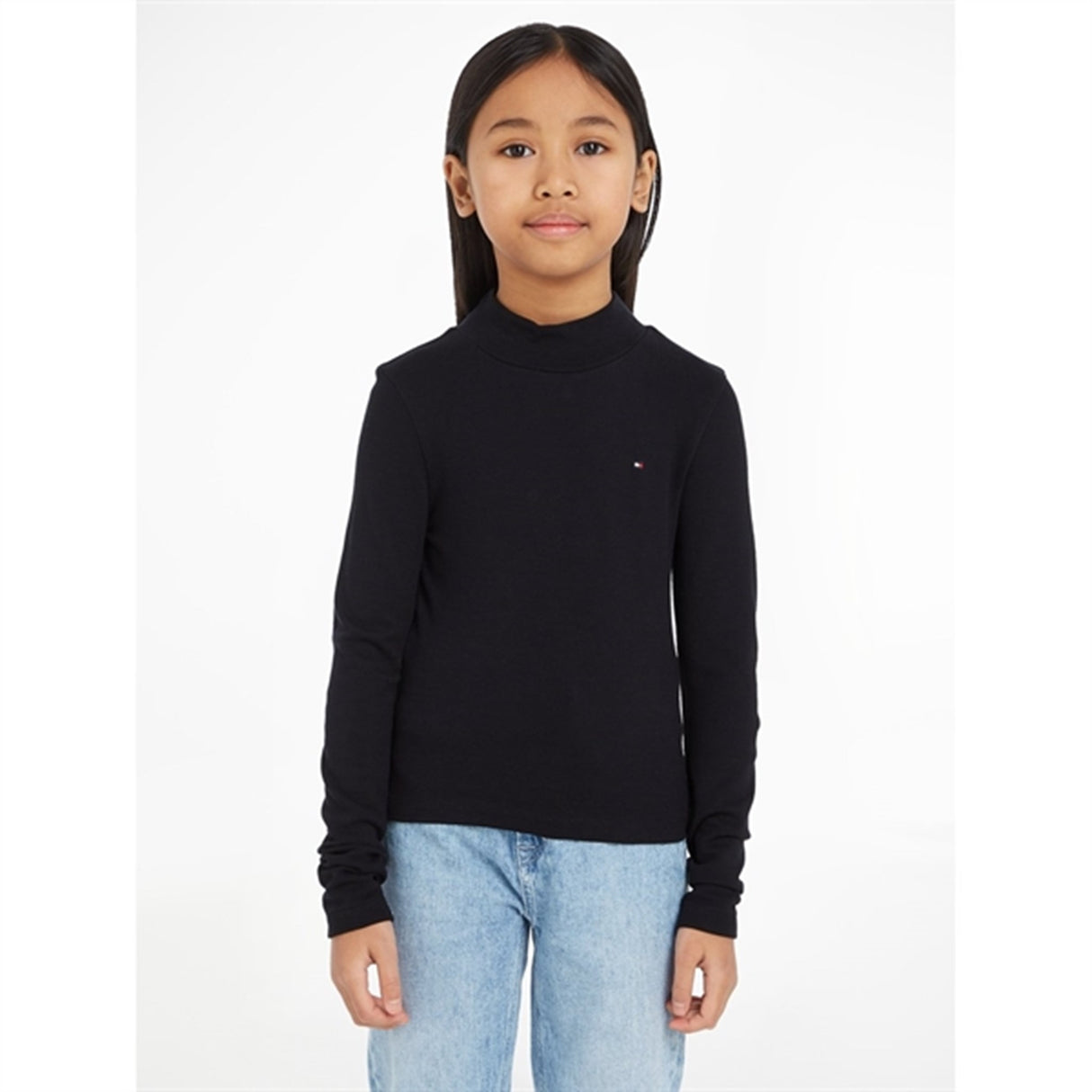 Tommy Hilfiger Stripe Mock Bluse Black / Desert Sky Stripe