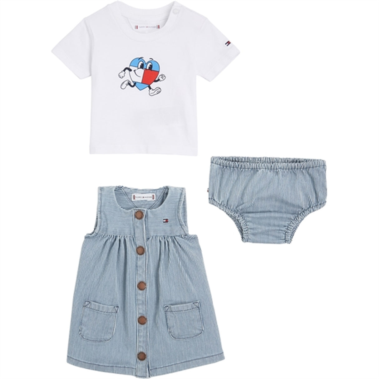 Tommy Hilfiger Baby Striped Kjole Sæt Denimstripe