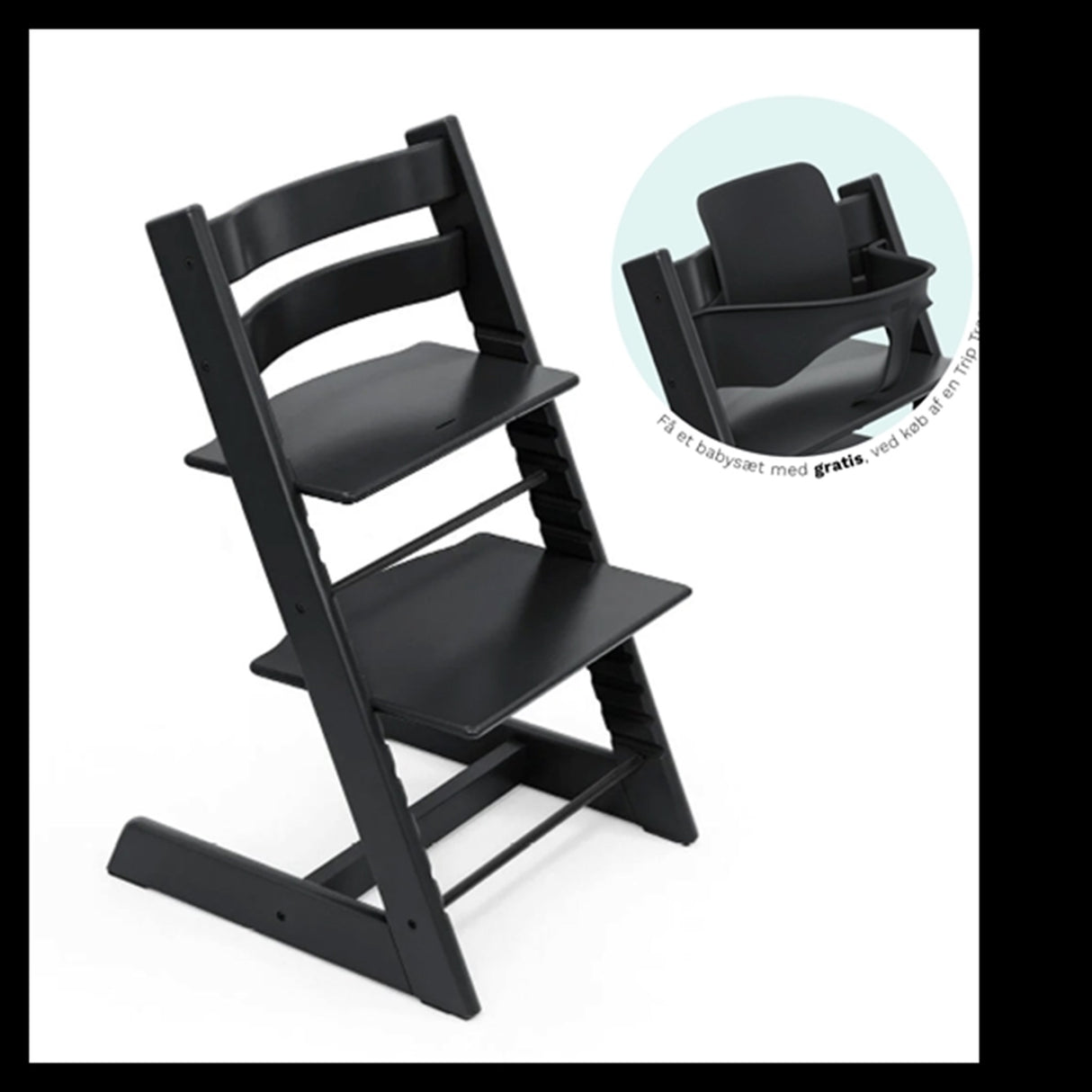 Tripp Trapp® Højstol Oak Black Inkl. Baby Set