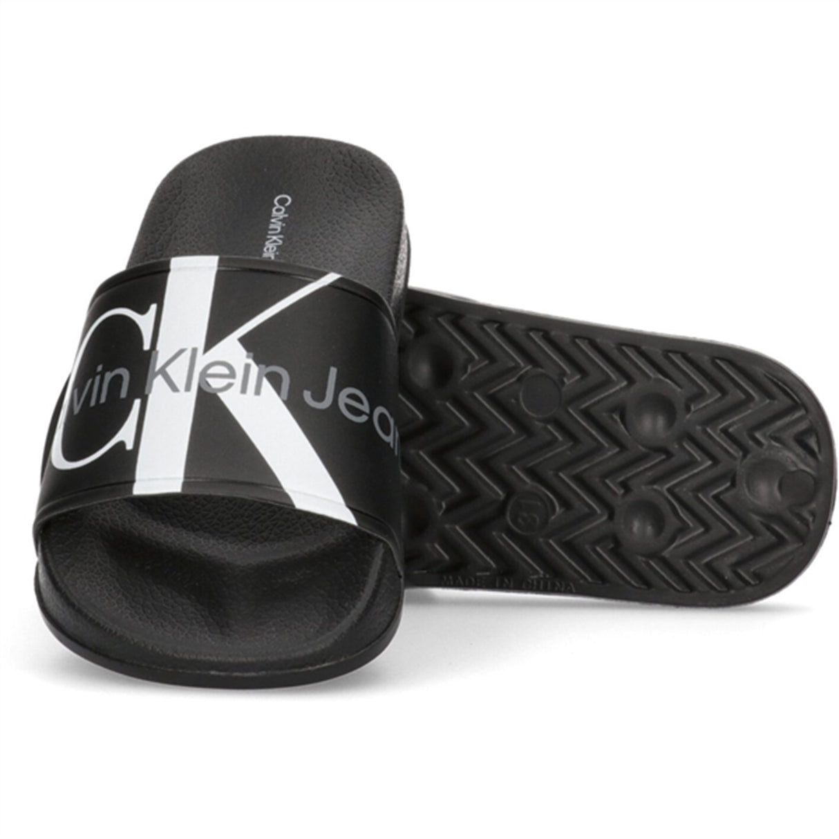 Calvin Klein Logo Pool Slide Black