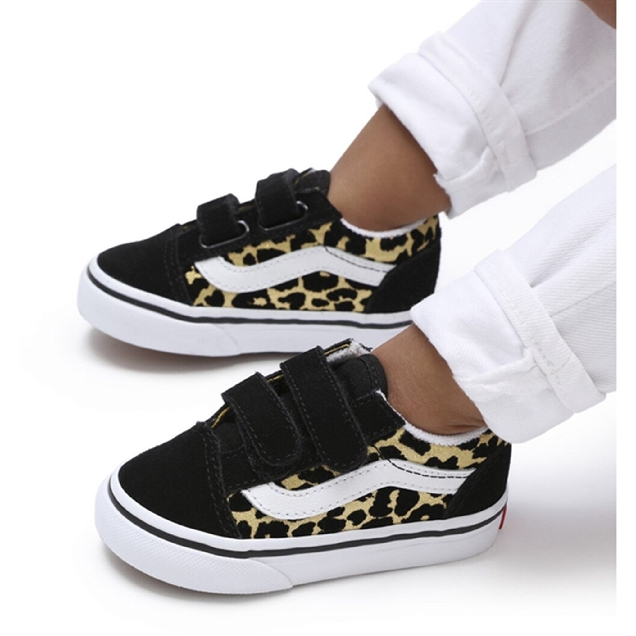 VANS TD Old Skool V Sneakers Flocked Leopard Black/True White 2