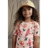 Mini Rodini Yellow Parrot Embroidery Soft Kasket 2