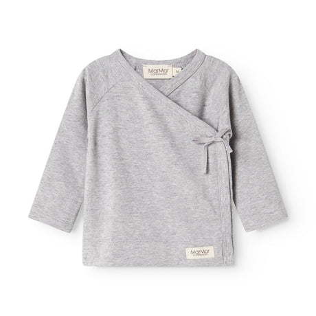 MarMar Modal New Born Light Grey Melange Tut Slå-Om LS Bluse