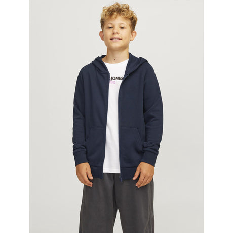 Jack & Jones Navy Blazer Jjebradley Sweat Zip Hætte Noos Jnr