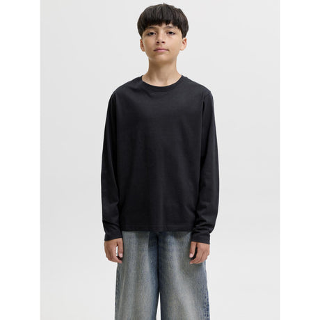 Jack & Jones Black Jjeorganic Rlx Tee Ls O-Neck Noos Jnr