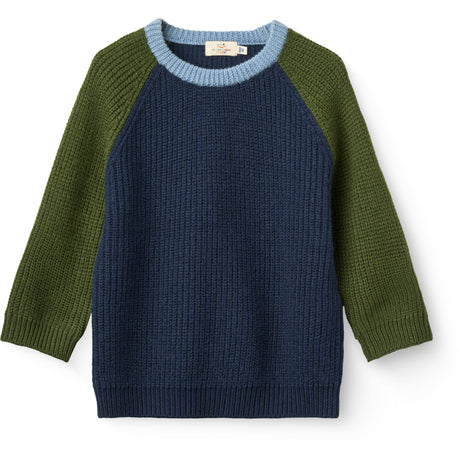 COPENHAGEN COLORS Navy Comb. Merino Rib Strikket Bluse
