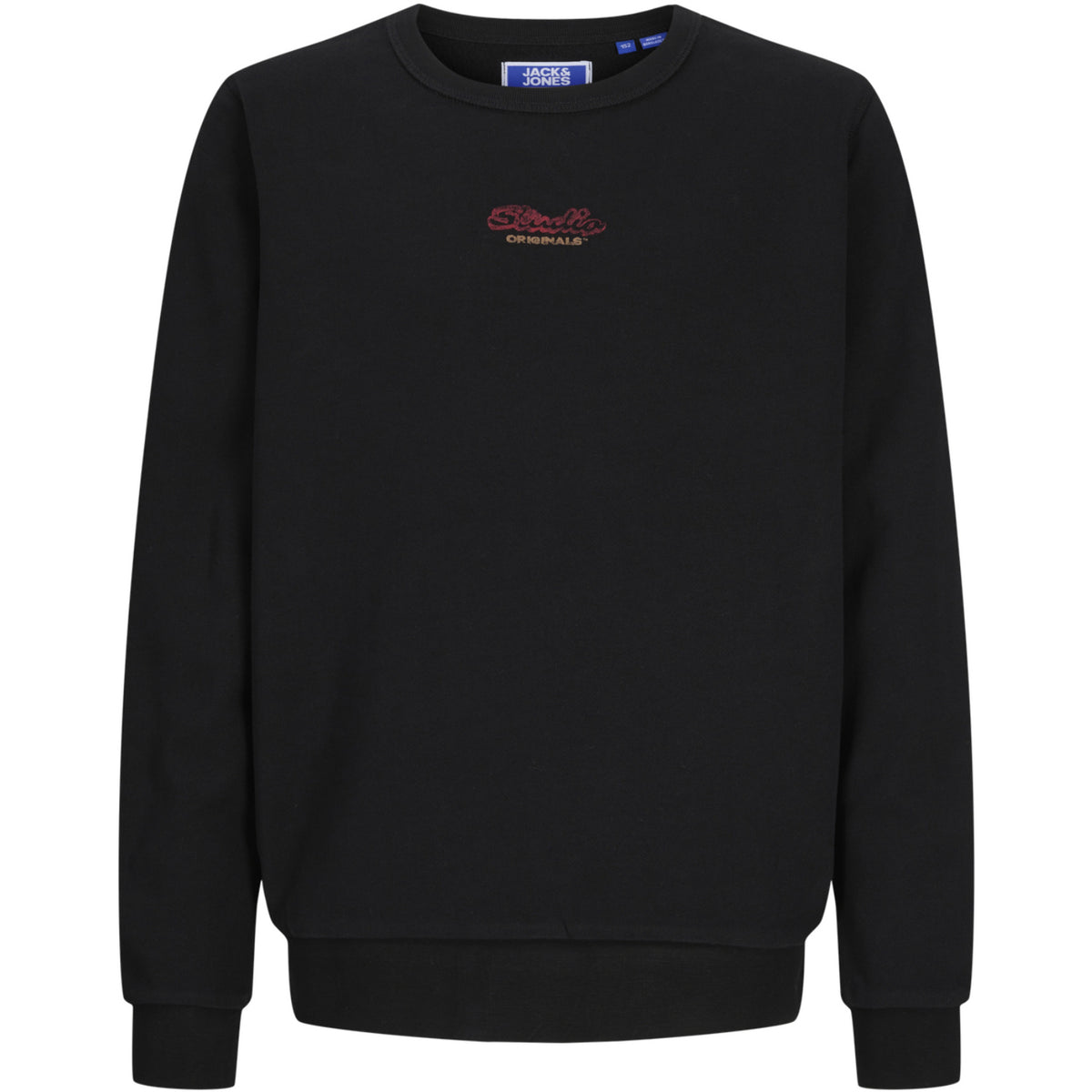 Jack & Jones Black Jwhretiro Back Sweat Crew Neck Jnr