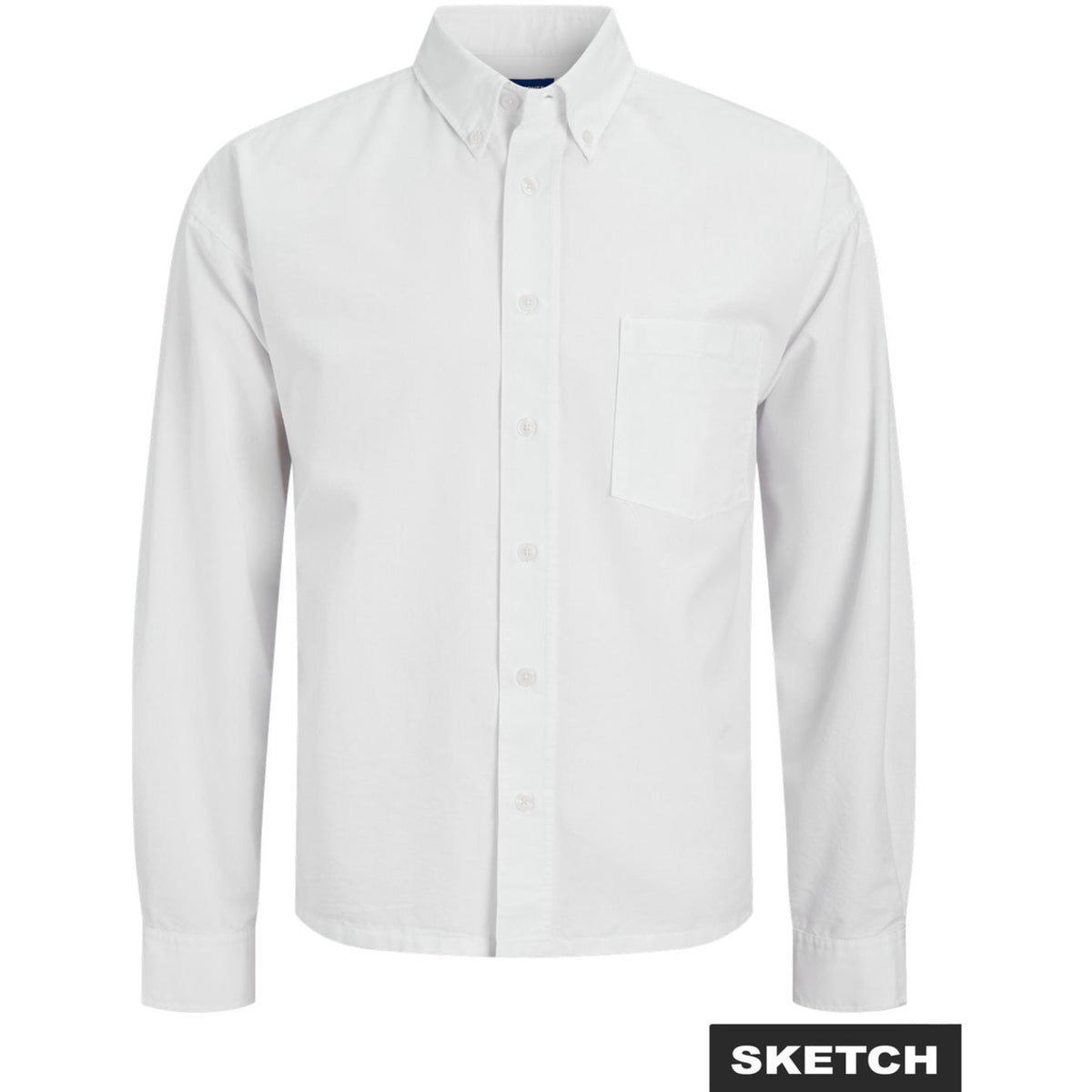 Jack & Jones White Jwhtheo Boxy Oxford Skjorte Ls Jnr