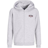 Jack & Jones White Melange Jjaero Sweat Zip Hætte Jnr