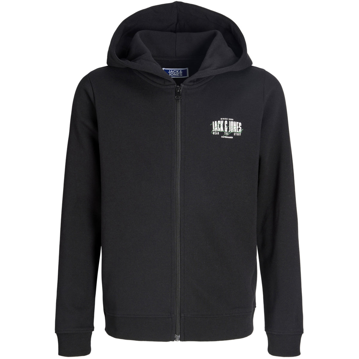 Jack & Jones Black Jjaero Sweat Zip Hætte Jnr