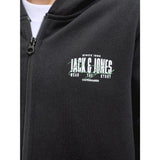 Jack & Jones Black Jjaero Sweat Zip Hætte Jnr