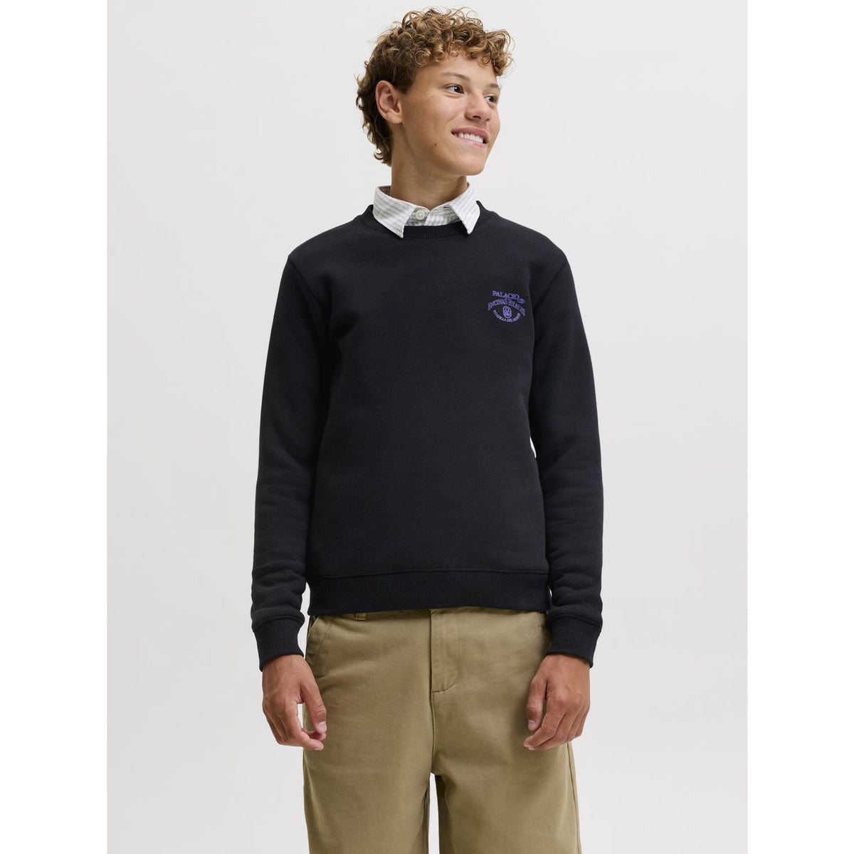 Jack & Jones Caviar Jorchamberi Typo Sweat Crew Neck Jnr