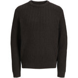 Jack & Jones Mulch Twisted Black Jjjaxon Strik Crew Neck Jnr