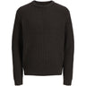 Jack & Jones Mulch Twisted Black Jjjaxon Strik Crew Neck Jnr