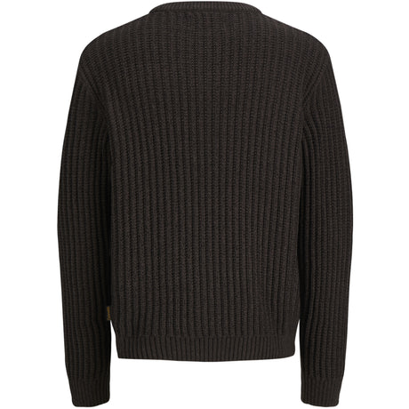 Jack & Jones Mulch Twisted Black Jjjaxon Strik Crew Neck Jnr